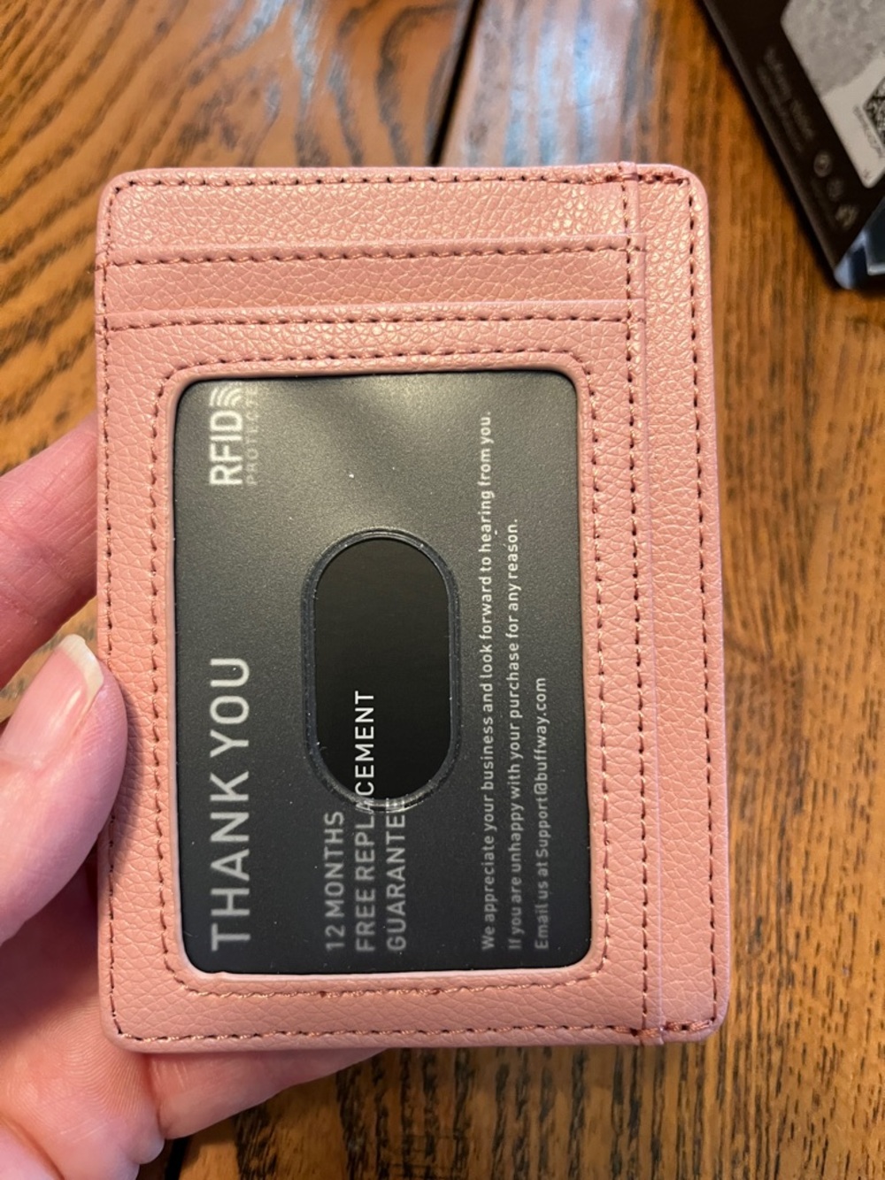 Buff Slim Minimalist Card Holder - Black - Picture 6 of 16